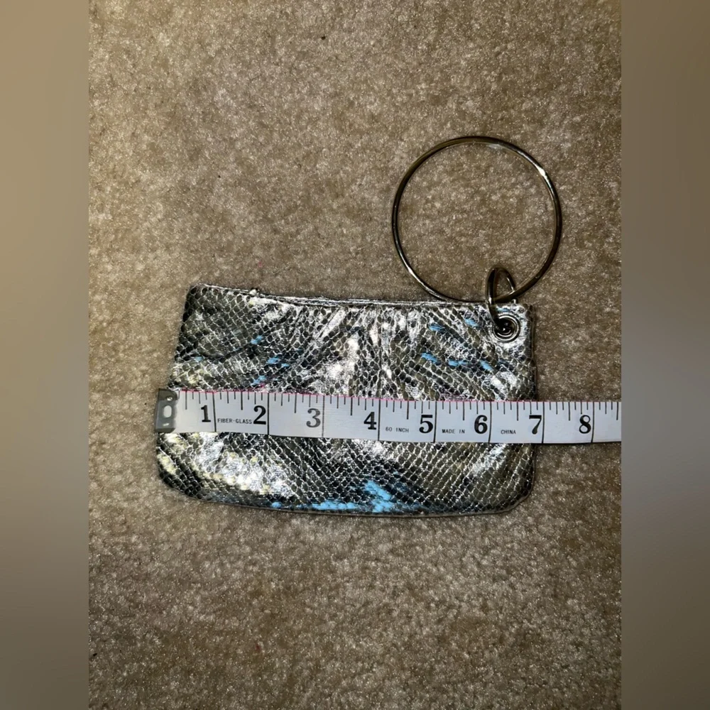 Silver Snake Skin Pattern Keychain Wallet